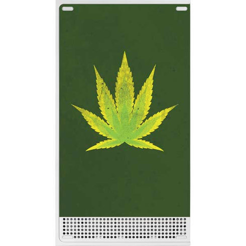 Marijuana Leaf Light Green Xbox Series S Console Skin